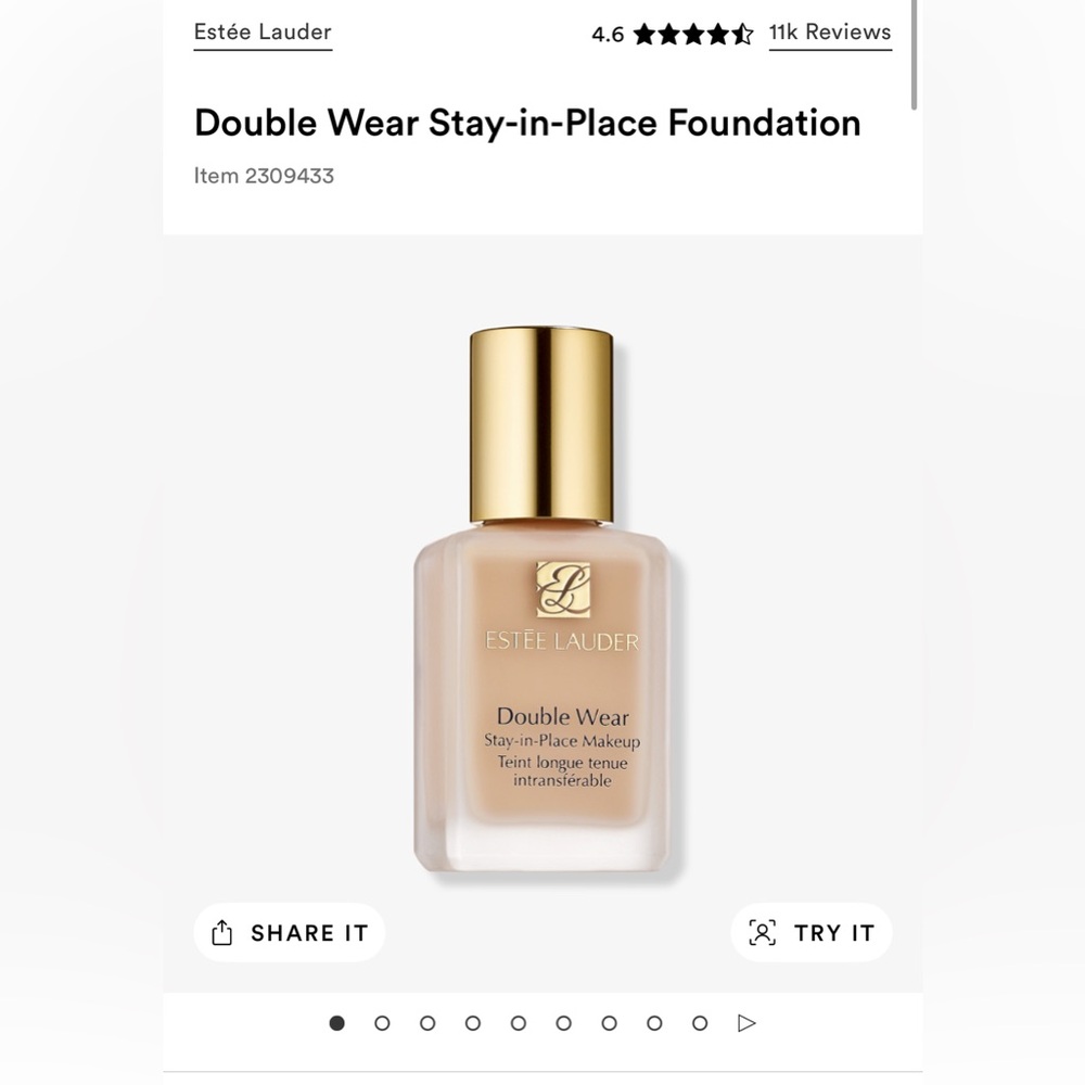 NIB - Unopened Estee Lauder Double Wear
Foundation 1C1 Cool Bone 1.0 oz